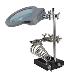Tercera mano con lupa iluminada + base cautín ZD-10M