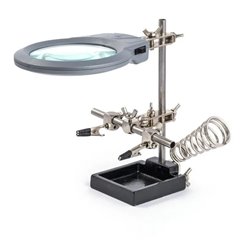 Tercera mano con lupa iluminada + base cautín ZD-10M