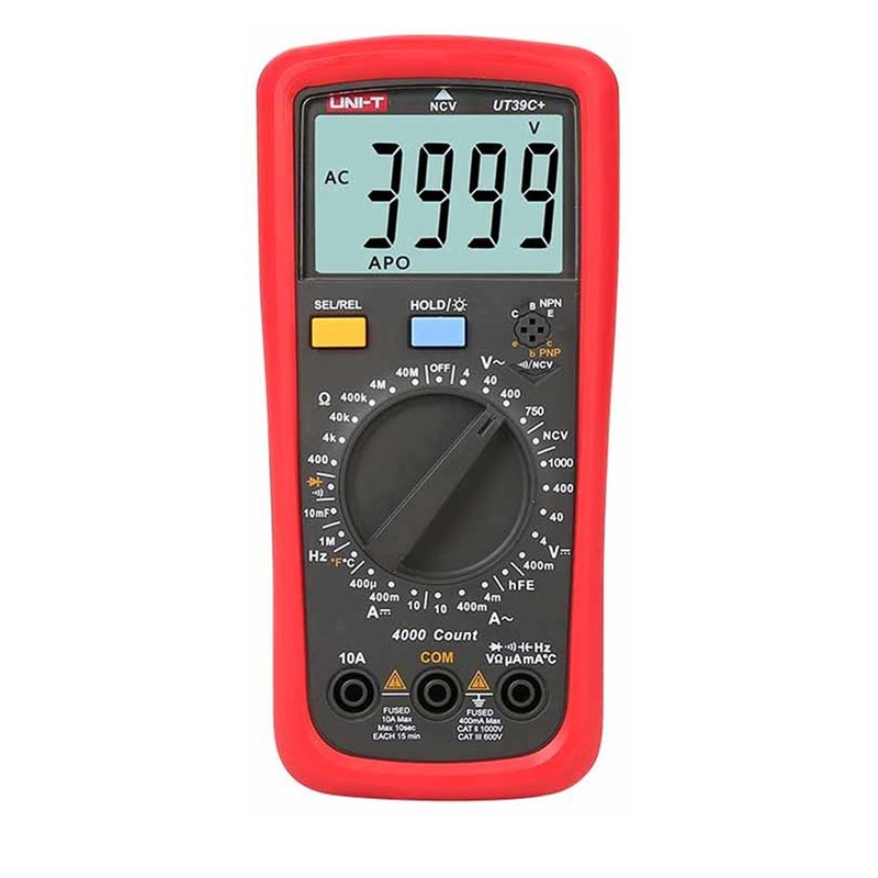 Multímetro Digital Uni-t UT39C+ NVC temperatura + puntas + termocupla
