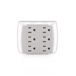 Adaptador tomacorriente 6 salidas cuadrado pared 2 a 6 multimarca