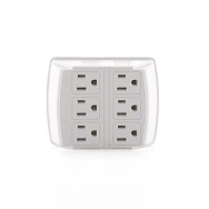 Adaptador tomacorriente 6 salidas cuadrado pared 2 a 6 multimarca