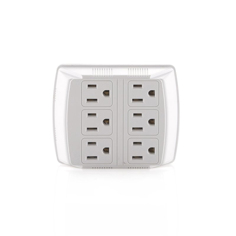 Adaptador tomacorriente 6 salidas cuadrado pared 2 a 6 multimarca