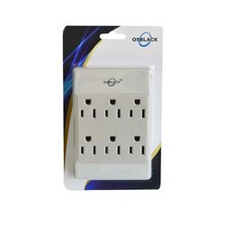 Adaptador tomacorriente 6 salidas cuadrado pared 2 a 6 multimarca