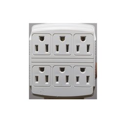 Adaptador tomacorriente 6 salidas cuadrado pared 2 a 6 multimarca