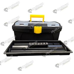 Caja herramientas 14" doble tapa + cubierta