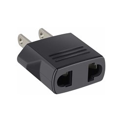 Adaptador conector europea a americano redonda a plana sencillo negro