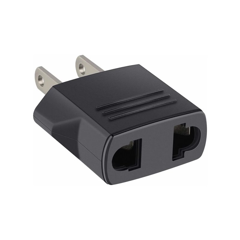Adaptador conector europea a americano redonda a plana sencillo negro