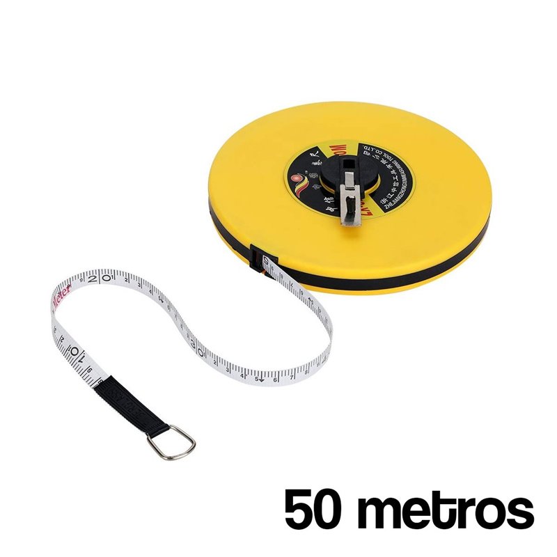 Decametro cinta métrico 50 metros giratorio
