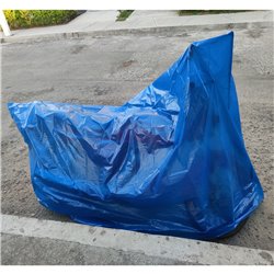Pijama Moto Forro Plástico Carpa Grande Calibre 1.8 Azul/negro