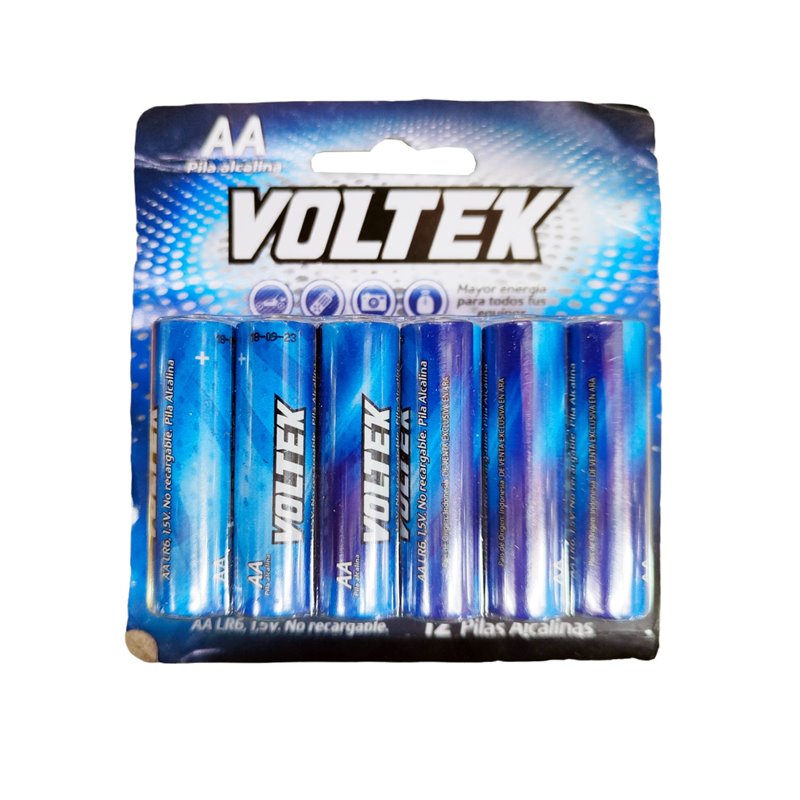 Blister x12 pilas AA alcalina Voltek 1.5V