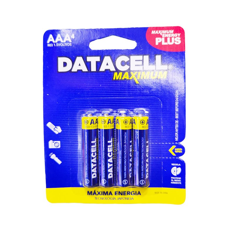 Blister x4 pilas Datacell triple AAA 1.5V