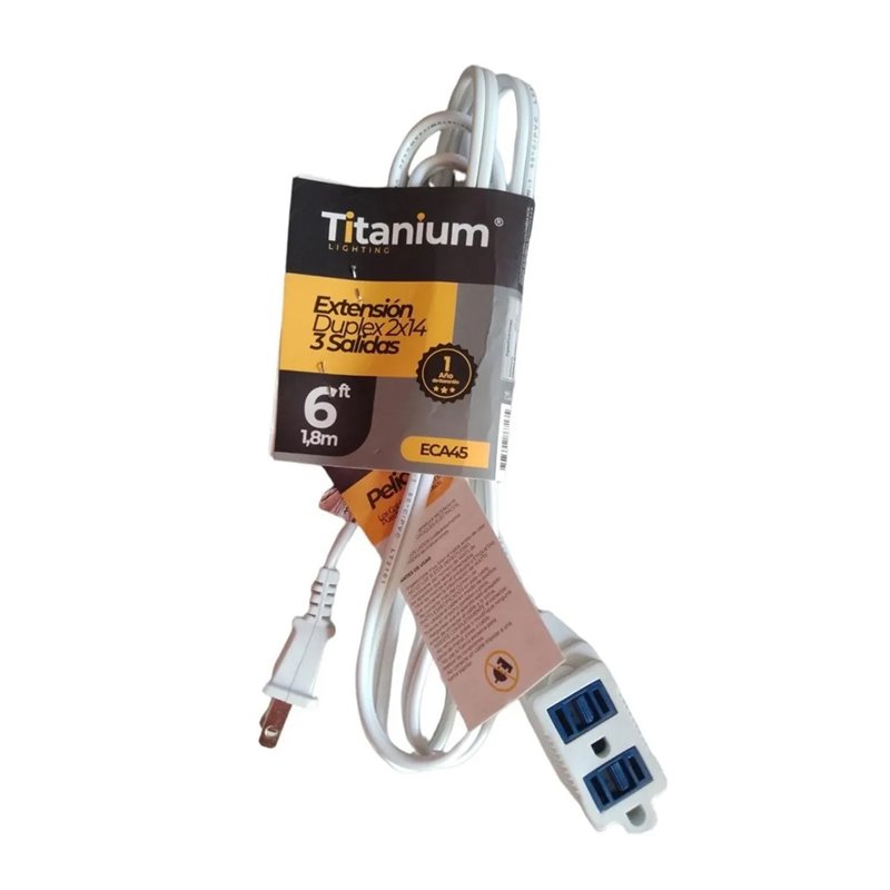 Extensión 1.8 metros Titanium duplex 3 salidas
