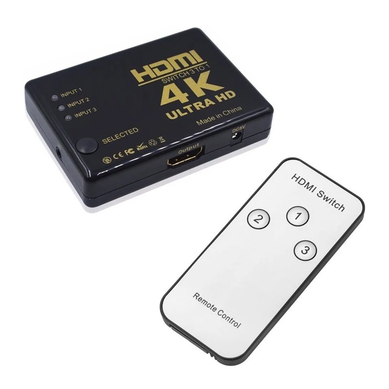 Hdmi Switch Multiplicador Selector 3x1 Full Hd 1080p + Control