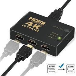 Hdmi Switch Multiplicador Selector 3x1 Full Hd 1080p + Control