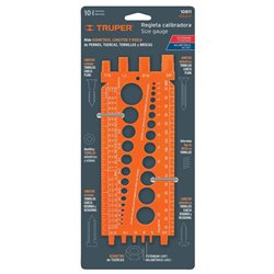 Regleta medidora de tuercas y tornillos 22cm Truper