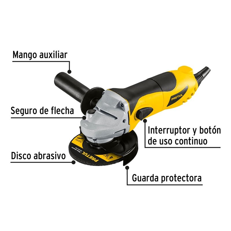 Pulidora angular 4-1/2" 700 W Pretul