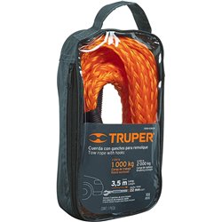 Cuerda para remolque eslinga con ganchos 5/8" x 3.5m truper