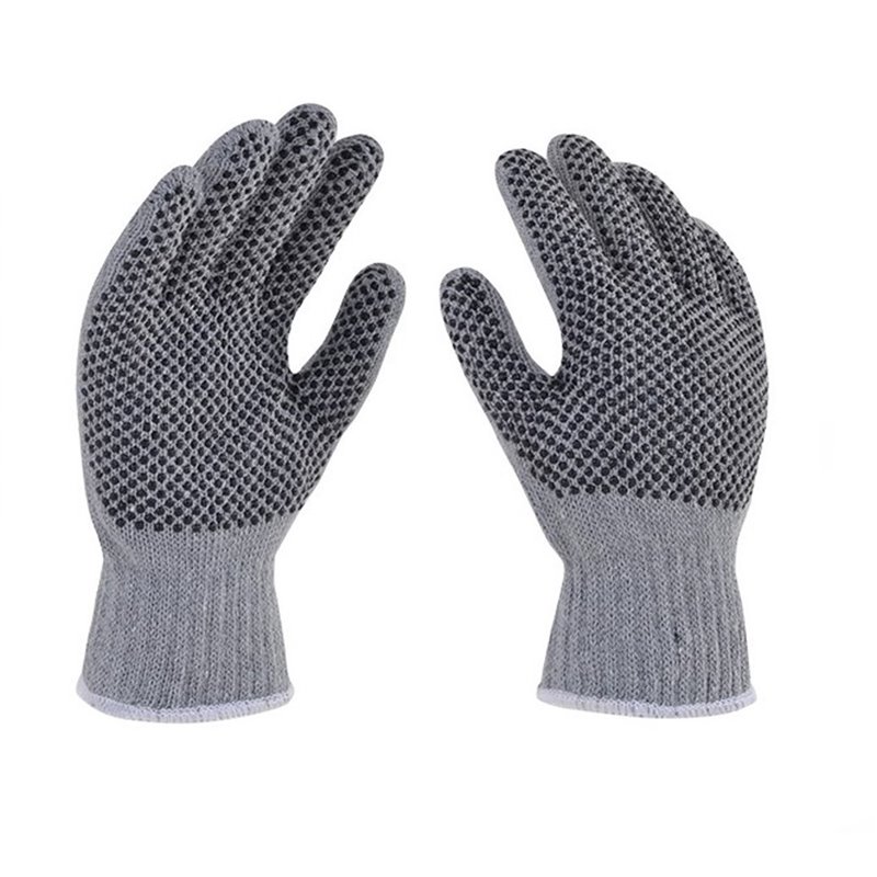 Guantes verdes Hilo puntos PVC 2 caras Ambidiestros