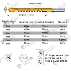 Brocas En Espiral Corte Lateral Helicoidales x6