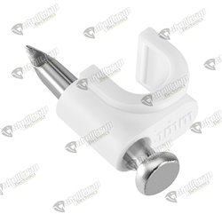 50 grapas plásticas gancho para cable coaxial, red RG6 6mm