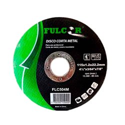 Disco corte metal y acero Fulcor 4 1/2"