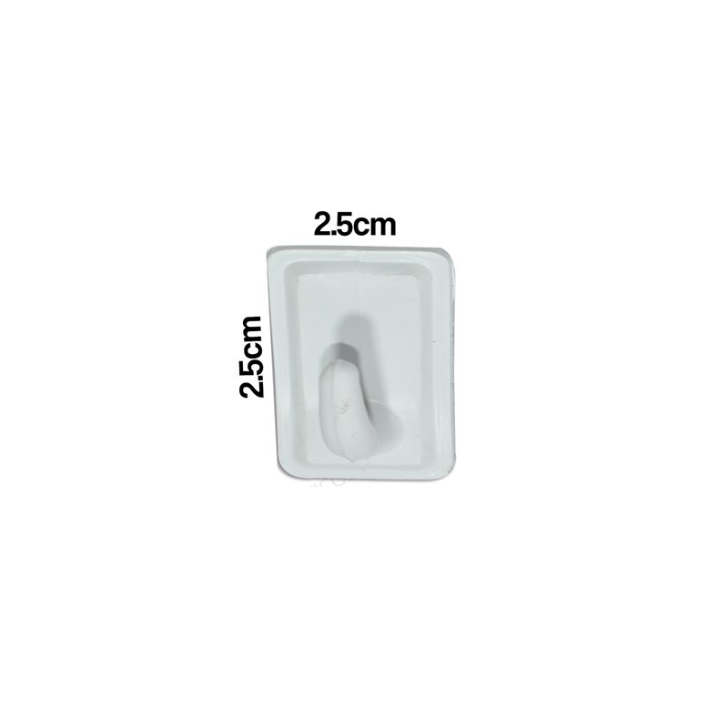 Gancho super adhesivo cuadrado 2.5cm x unidad