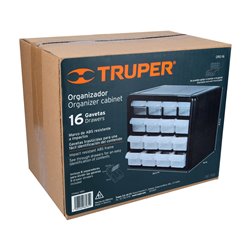 Organizador 10" con 16 gavetas Truper negro