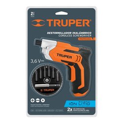 Atornillador Inalámbrico Profesional 3.6V 6 Puntas Truper