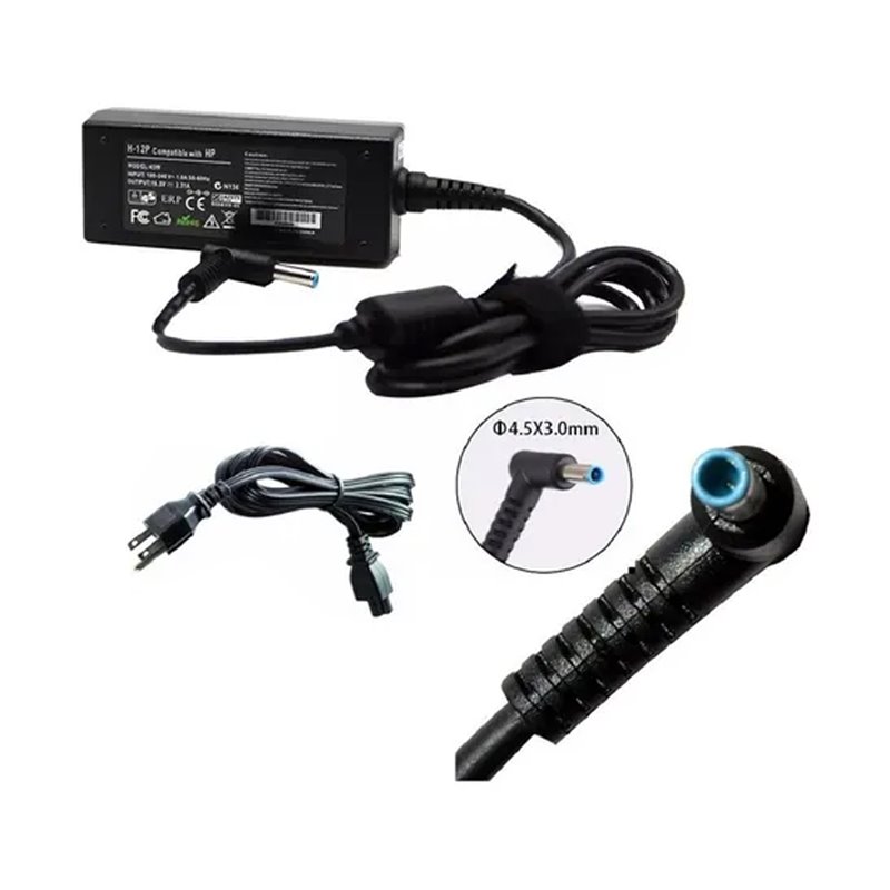 Cargador portátil HP 19.5V 2.31A 4.5x3mm 45W punta azul