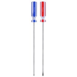 Juego x2 Destornilladores 12" Pulgadas Pala/Estrella extra largos