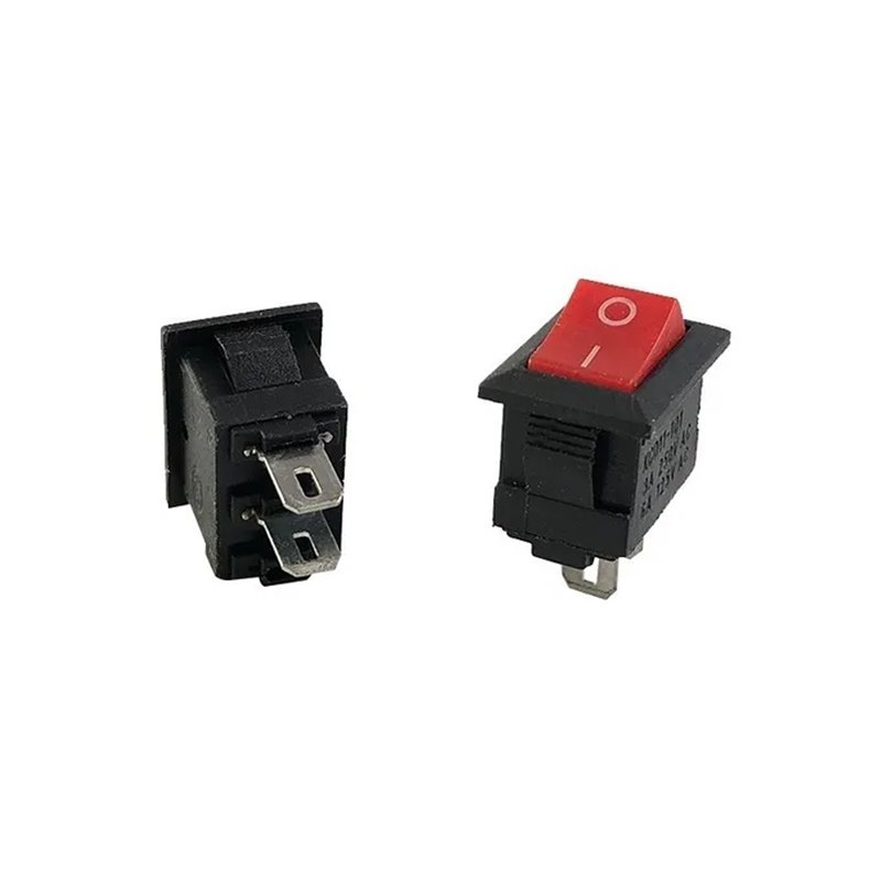 Mini switch interruptor balancín rojo 10x15mm