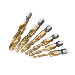 Juego x6 brocas para hacer roscas métrica en acero