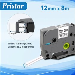 Cinta Rotuladora Para Brother 12mm 0.47 Inch x unidad Pristar