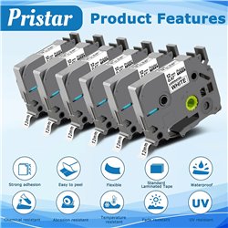 Cinta Rotuladora Para Brother 12mm 0.47 Inch x unidad Pristar