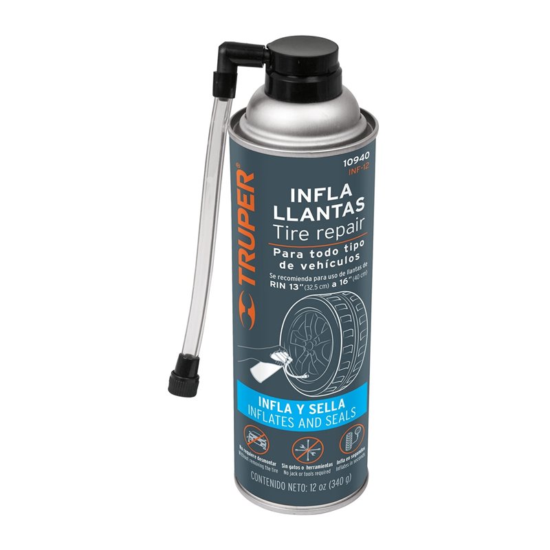 Sellador de llantas inflallantas 340g/350mL Truper Original