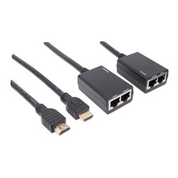Extensor Hdmi 30 metros sobre Cable LAN Cat5e/Cat6