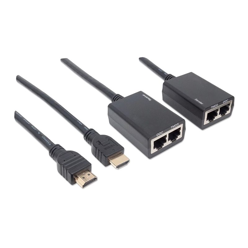 Extensor Hdmi 30 metros sobre Cable LAN Cat5e/Cat6