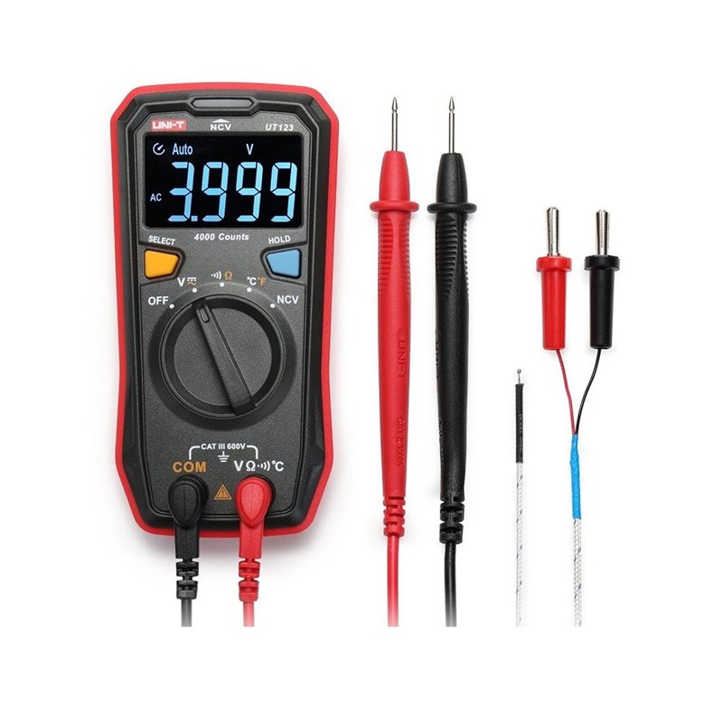 Multimetro Digital Uni-t UT123, Temperatura, NCV, Pantalla EBTN