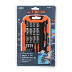 Kit destornilladores reparación PC celular consolas 77 piezas Truper