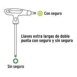 Juego de 8 llaves torx extralargas con mango T Truper