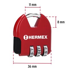 Candado hermex maletero de combinación 36 mm original