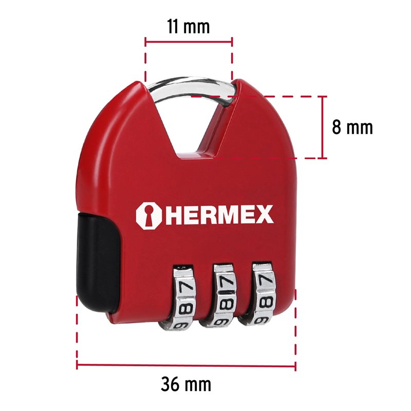 Candado hermex maletero de combinación 36 mm original
