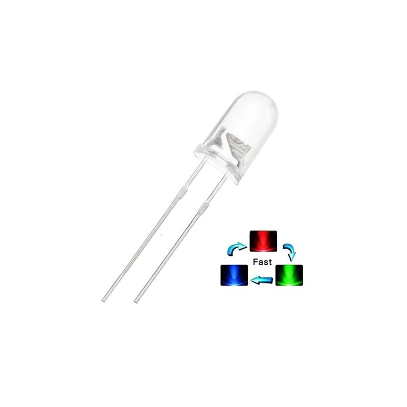 Diodo led chorro multicolor RGB 5mm 2 Pines Automatico