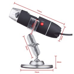 Microscopio USB con Luz 500X graduable luz led + otg para celular