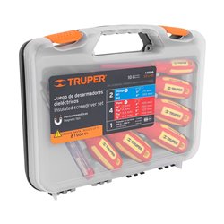 Juego 6 destornilladores dieléctricos 1000V y 1 probador de corriente Truper