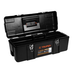 Caja herramienta 26" industrial broches metálicos + charola Truper